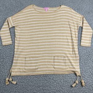 Lilly Pulitzer Elba Striped Pullover Tunic Sweater Womens XXS Side Tassels